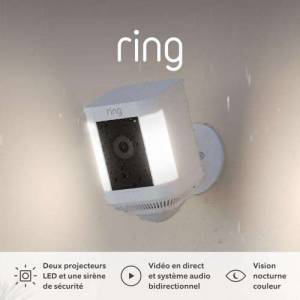 Caméra de surveillance extérieure Ring Spotlight Plus sans fil (batterie intégrée) à 89.99 €