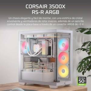 Boitier PC Corsair 3500X RS-R ARGB, 3 ventilateurs RS120-R -Blanc à 108.07 €