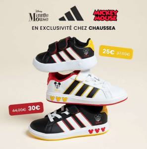Baskets Adidas x Mickey et Minnie pour enfants à 25 €