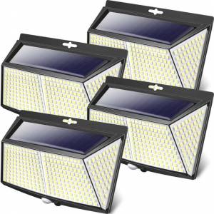 Lot de 4 Lampe Solaire Exterieur 308 Led Lotmos (Via coupon - Vendeur tiers) à 27.29 €