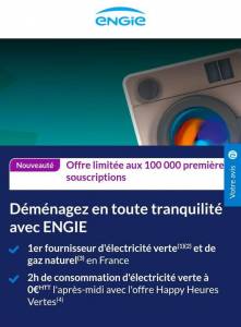 2h de consommation d'électricité verte à 0€HTT l'après-midi avec l'offre Happy Heures Vertes à 0 €