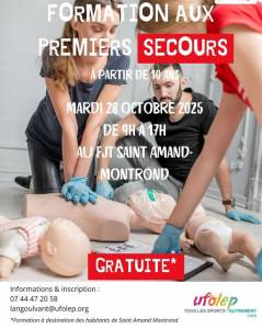 Formation Premier Secours Citoyen (PSC) gratuite pour les habitants dès 10 ans - Saint-Amand-Montrond (18) à 0 €