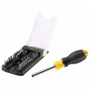 Tournevis porte-embouts Stanley avec 34 embouts inclus, Jaune/Noir à 8.99 €