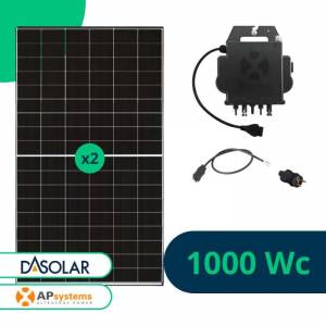 Kit Solaire 1000 Wc DAS Solar APSystems DS3 à brancher sur prise - 2 panneaux, 500W bifaciaux à 317.95 €