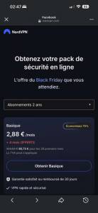 Abonnement NordVPN 28 mois à 80.73 €
