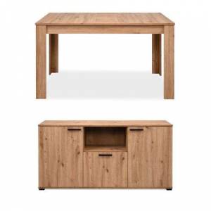 LOT BUFFET + TABLE PANAMA Imitation chêne à 173.99 €