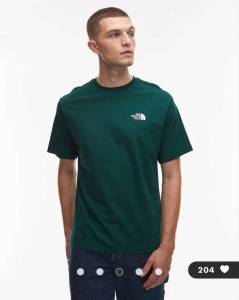 T-shit The North Face Campfire Vert - Tailles du XS au XXL (13,60€ avec le code FIRSTSHOP pour les Nouveaux Clients) à 16 €