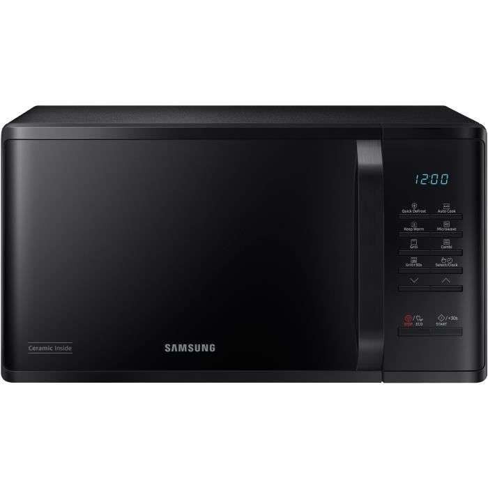 Micro-Ondes Samsung 23L - Gril, Electronique, 800W, 28,8cm, Cavité Céramique Émail, Noir à 99.99 €
