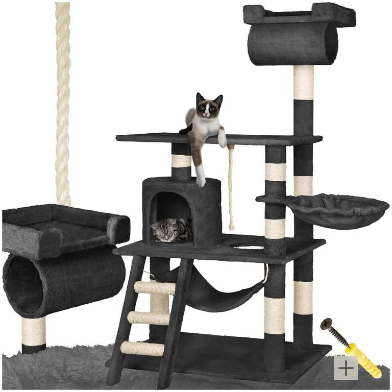 Tectake arbre a chat griffoir a chat 141cm à 52.75 €