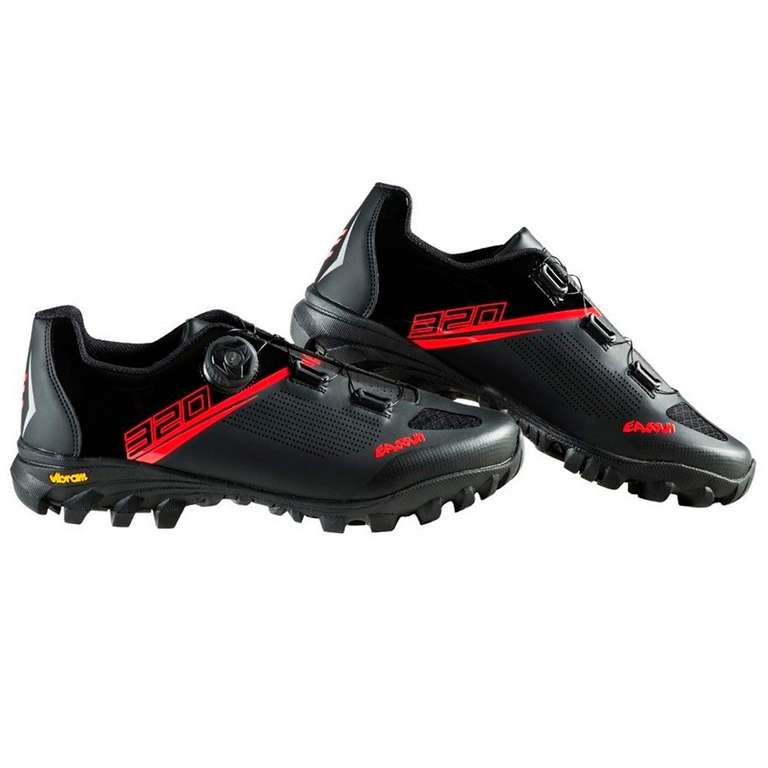 Chaussure de vélo Mountain Bike Eassun 320 - Noir / Rouge, du 40 au 46 à 39 €
