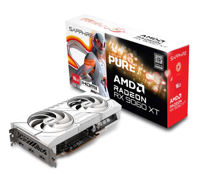 Carte graphique Sapphire Pure Radeon RX 9060 XT Gaming OC - 16go à 360.67 €