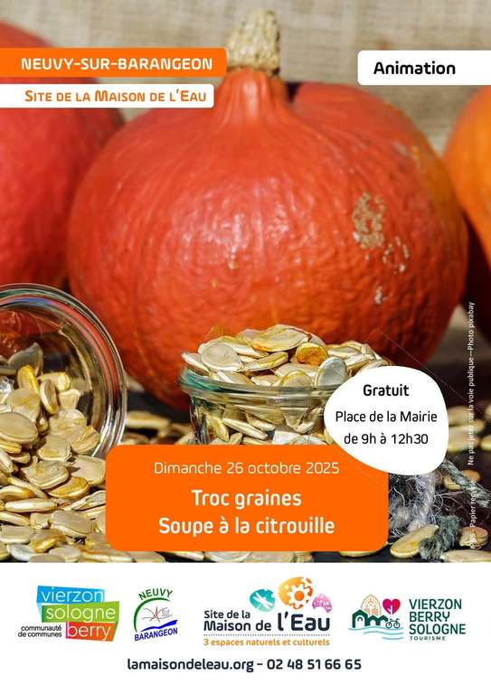 Dégustation gratuite de soupe à la citrouille - Neuvy-sur-Barangeon (18) à 0 €