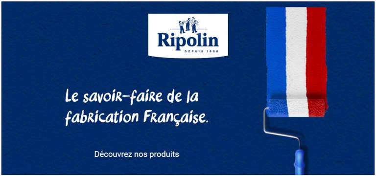 15€ pour 80€ d'achat ou 35€ pour 160€ parmi les références éligibles et enseignes participantes (ripolin.fr) à 0 €