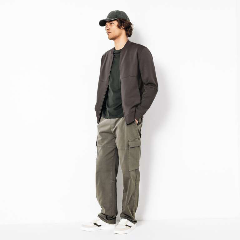 Sweat zippé matière effet délavé - Gris foncé, Taille XS à 15 €