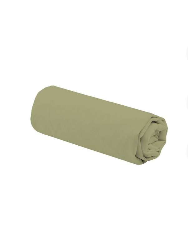 Drap housse uni en microfibre vert 140 x 190 à 4.9 €