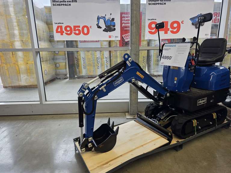 Mini pelle scheppach EXC 815, 306CM3 à 4950 €