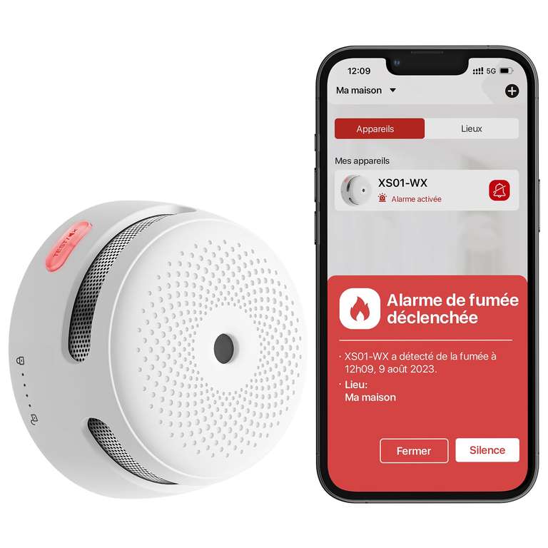 Détecteur de Fumée Connecté X-Sense - avec Pile Remplaçable (Via coupon - Vendeur tiers) à 28.79 €