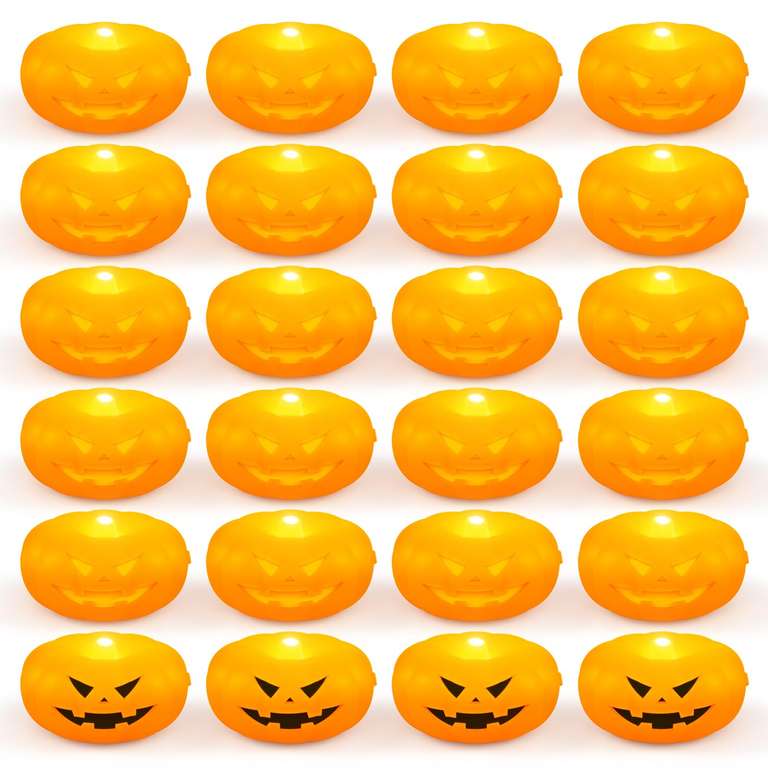 Lot de 24 Bougies LED Citrouille d'halloween FlyQintess - Flottantes et Étanches (Vendeur tiers) à 15.99 €