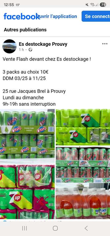3 pack de 24 canettes pour 10 euros à 10 €