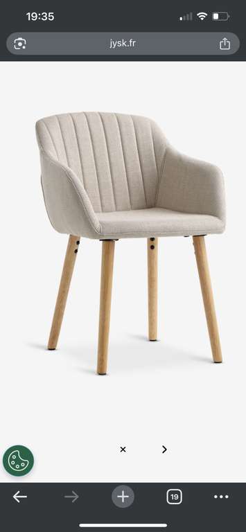 Chause salle à manger couleur beige, Jysk à 45 €