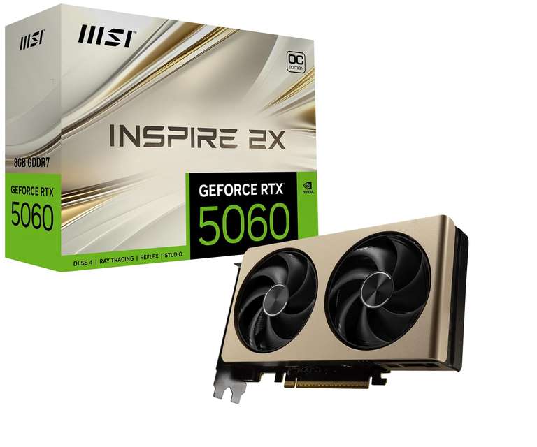 MSI NVIDIA GeForce RTX 5060 8G Inspire 2X OC à 290 €