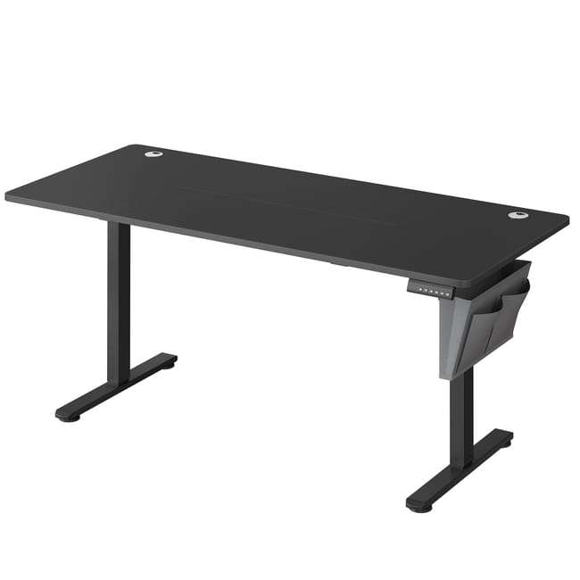 Bureau Électrique Assis-Debout, Bureau Réglable en Hauteur, 70 x 160 x (72-120) cm, 4 Hauteurs Mémorisables, Pochette de Rangement, Noir à 111.99 €