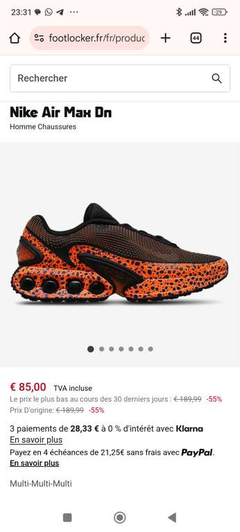 NIKE air max DN orange à 75 €