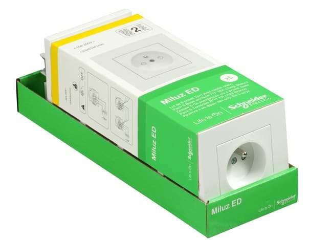 Lot de 5 Prises avec Terre Complet Miluz Schneider Electric Blanc à 14.36 €