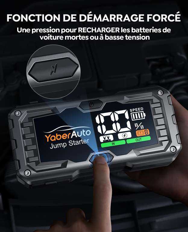 Booster Batterie Voiture 5500A 21800mAh, Portable Jump Starter à 40.72 €