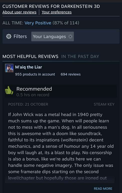 Darkenstein 3D gratuit steam à 0 €