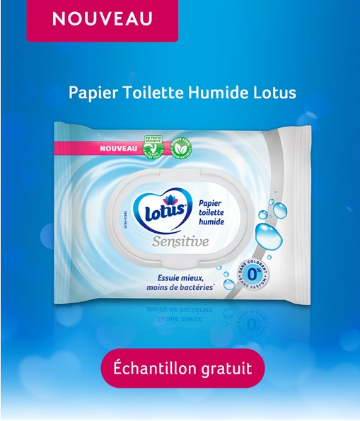 Echantillon de papier toilette humide Lotus
