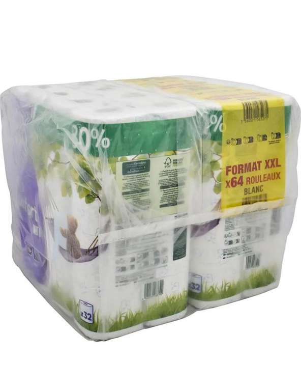 Papier toilette triple épaisseur - 64 rouleaux à 15.99 €