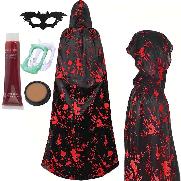 Déguisement enfant halloween Duoleey - S/M Cape avec capuche et masque chauve souris (Vendeur tiers) à 7.44 €