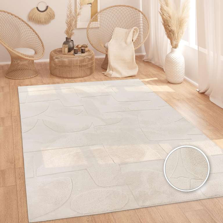 Tapis Shaggy Beige Crème 120x160 cm à prix doux chez Amazon - 22,99€ à 22.99 €
