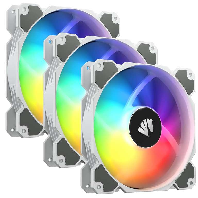 3 ventilateurs blancs AsiaHorse Argb PWM 140 mm - roulement hydraulique silencieux (Via Coupon à cocher) à 23.01 €