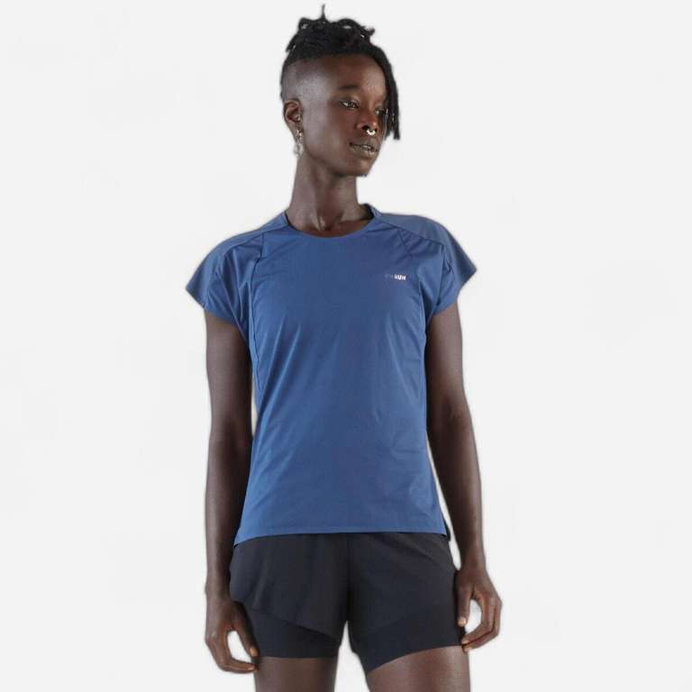 T-shirt de Running léger Femme - KIPRUN Run 900 Light bleu marine à 19.99 €