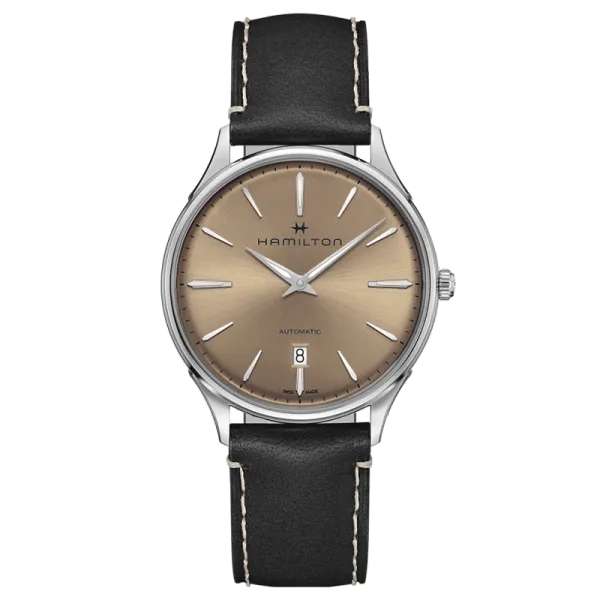 Montre Hamilton Jazzmaster Thinline automatique cadran bronze bracelet cuir noir 40 mm à 630 €