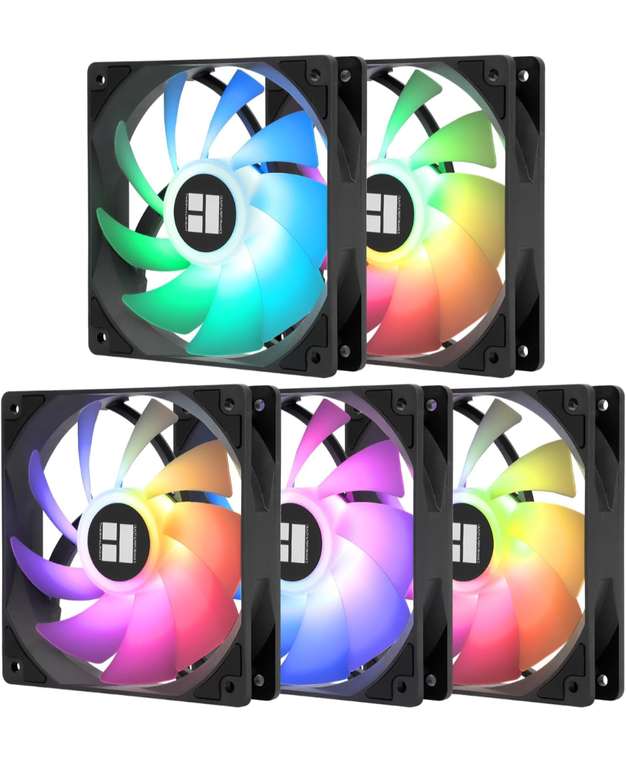 Lot de 5 ventilateurs Thermalright TL-C12C-S CPU Air Fan 120mm ARGB à 18.63 €