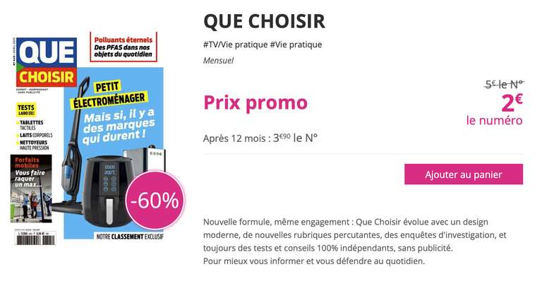 Abonnement d'un an au magazine 