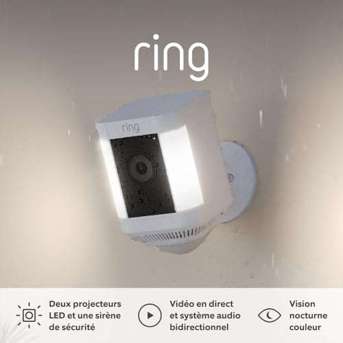 Caméra de surveillance extérieure Ring Spotlight Plus sans fil (batterie intégrée) à 89.99 €