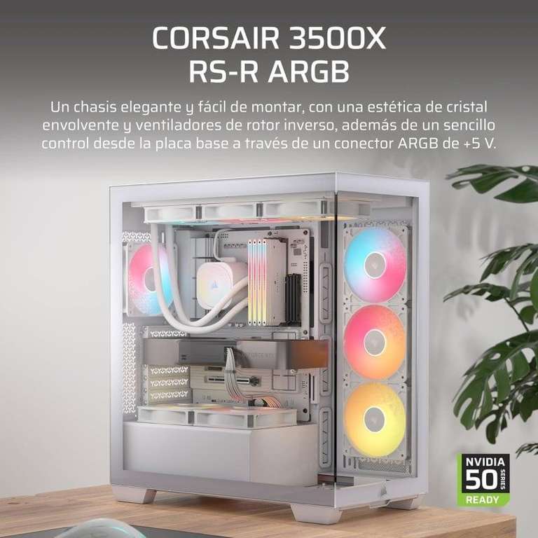 Boitier PC Corsair 3500X RS-R ARGB, 3 ventilateurs RS120-R -Blanc à 108.07 €