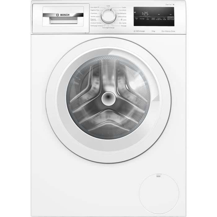 Lave-linge hublot Bosch WAN28209FR SER4 - 9 kg, Induction, L60cm, Classe A, 1400 trs, min, Vapeur, Blanc à 399.99 €