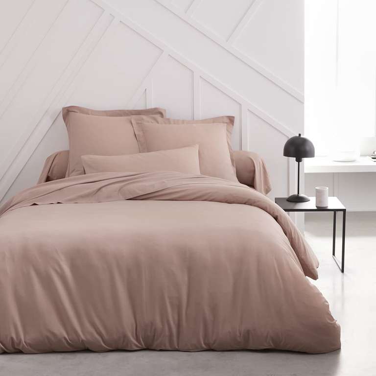 Drap housse TODAY Essential-140x190 cm-100% cotton Uni-Rose des Sables à 8.9 €