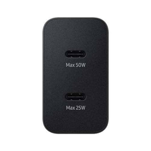 Chargeur Secteur Samsung Duo port 50W + port 25W - Type C avec câble fourni (Via ODR de 20€) à 20.28 €