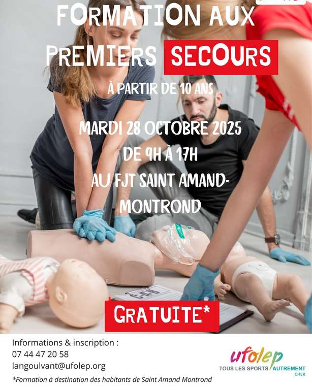 Formation Premier Secours Citoyen (PSC) gratuite pour les habitants dès 10 ans - Saint-Amand-Montrond (18) à 0 €
