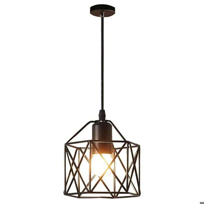 Lustre Suspension - SNOGOLD - Métal Noir - E27 - 60W - Style Industriel à 2.99 €