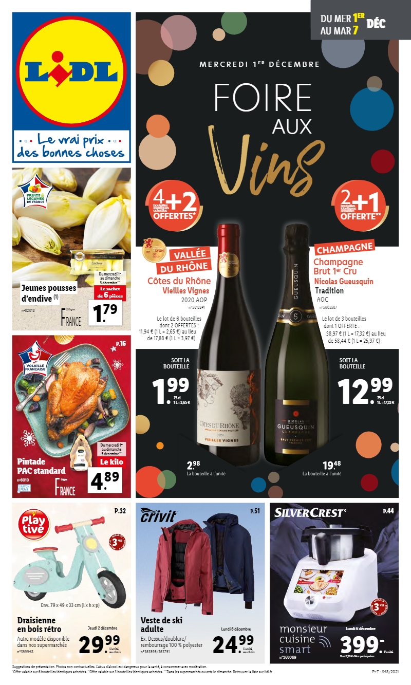 Catalogue Lidl Foire aux vins du 1 décembre au 7 décembre sur Courses à