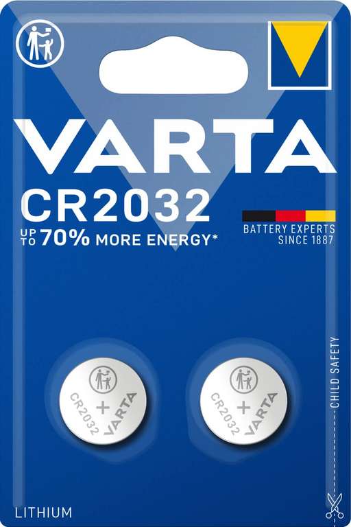 Lot de 2 piles Varta CR2032 - Lithium, 3 Volts à 1.17 €