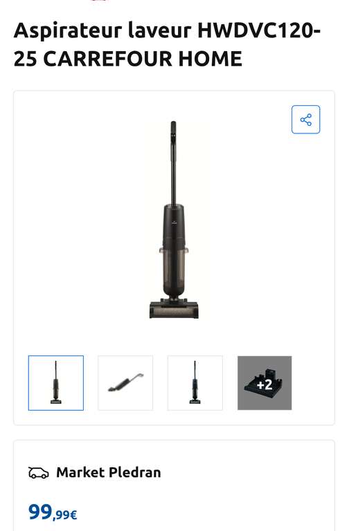 Aspirateur laveur HWDVC120-25 CARREFOUR HOME à 99.99 €