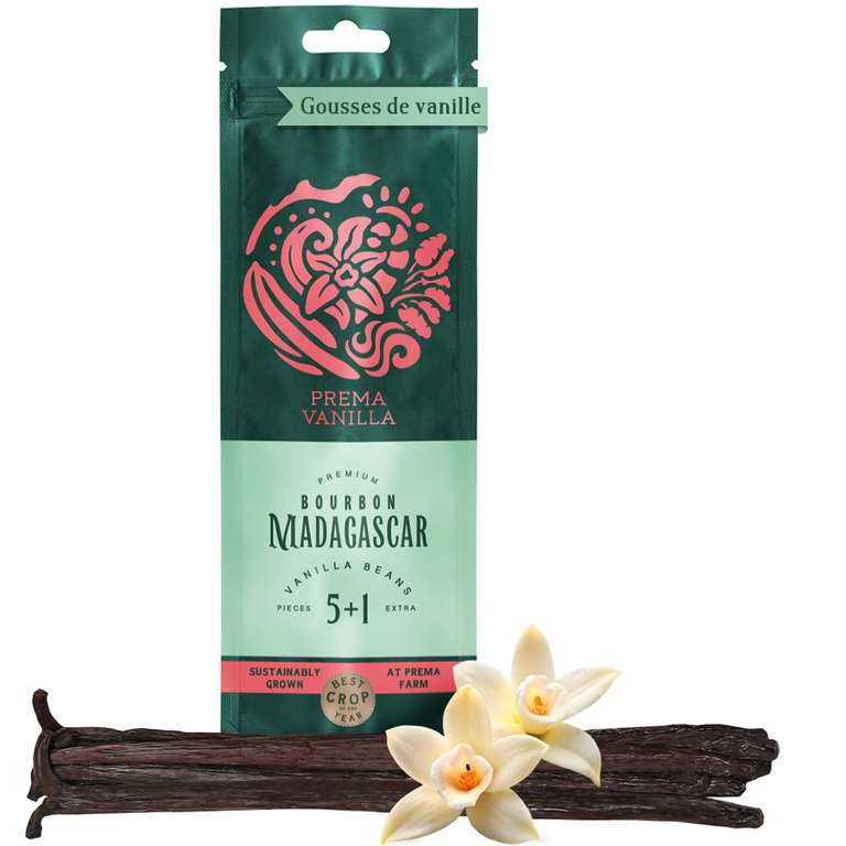 Gousse de Vanille Bourbon Premium - Naturelle et Bio 14-18cm de Madagascar - 6 Cosses (Vendeur Tiers) à 5.48 €